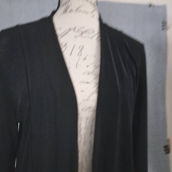 Chicos | Travelers Black Open Front Cardigan Slinky Knit | Size M - Picture 4 of 8